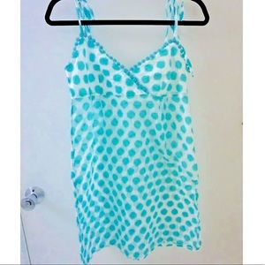 Milly Beach Summer Mini Dress Linen Coverup Blue White Small